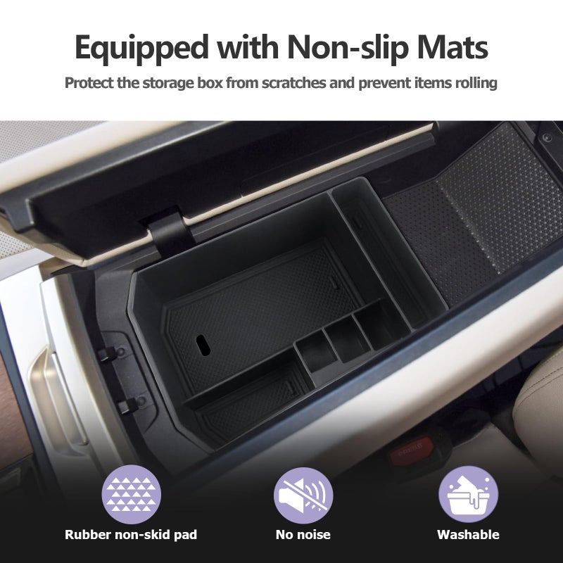 LUWU for 2025 2026 BMW iX Center Console Organizer 2022-2026 BMW iX xDrive45 xDrive60 M70 Armrest Storage Box Armrest Organizer Insert Tray 2025 iX i20 Armrest Console Organizer BMW iX Accessories - Image 5